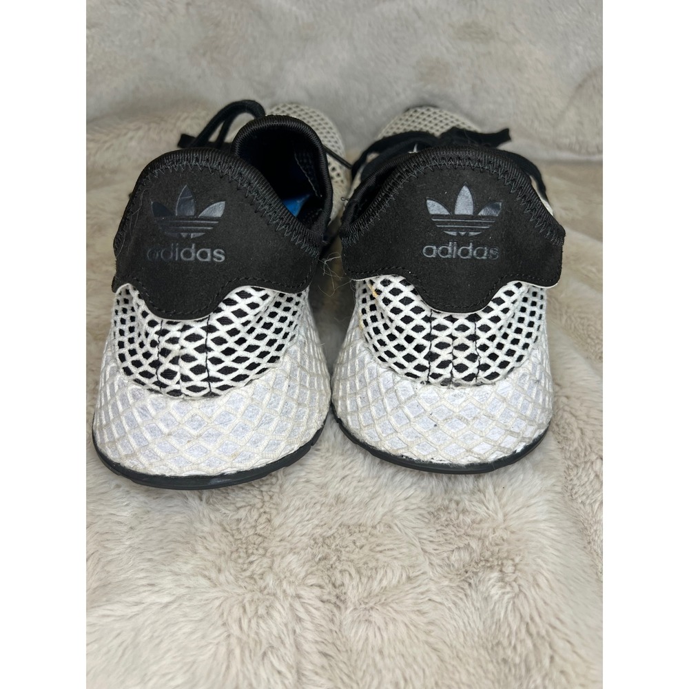 Adidas Mens Deerupt Runner Mesh Webbed Sneakers White Black Blue Size 10 - Picture 9 of 12